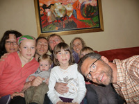 Steffi und Lutz, Elisabeth, Catherine und Bertrand mit Gabrielle, Jeanne, Rébecca und Joachim [Bild 6/10]